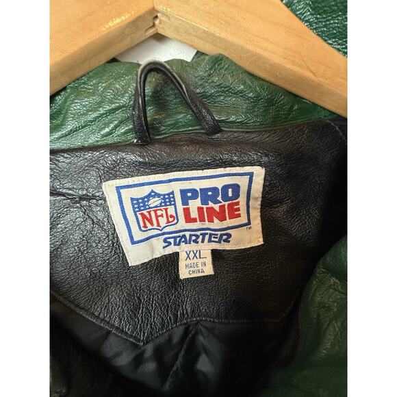 Vintage Green Bay Packers Starter Leather Jacket Pro Line Men’s Sz XXL - Picture 6 of 10